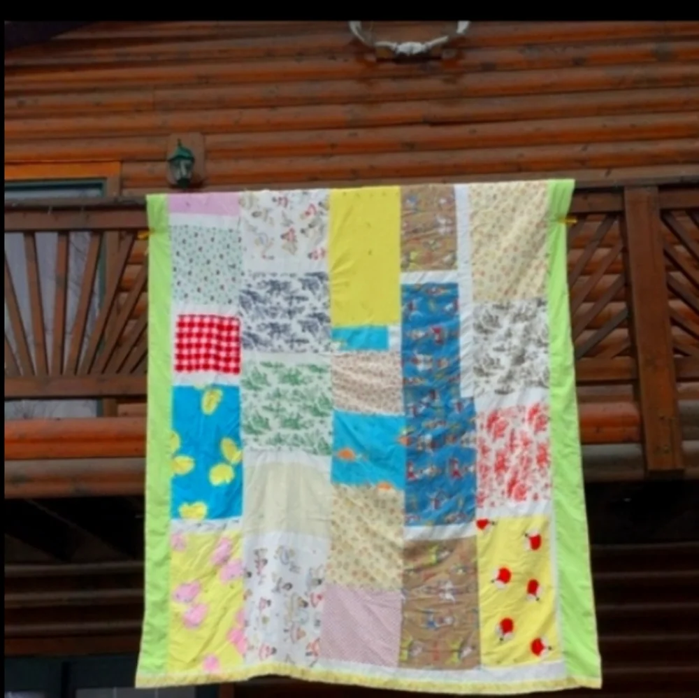 LAP QUILT PATCHWORK  BEAUTY  SHABBY CHIC' NPLC